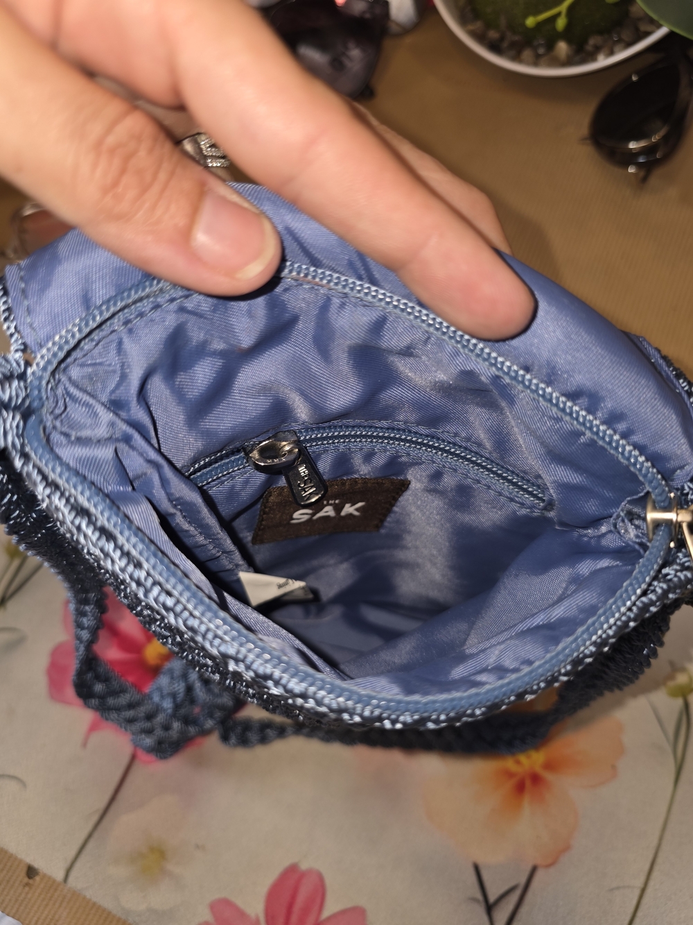 The Sak Handwoven Blue Crossbody Shoulder Bag - Picture 3 of 4